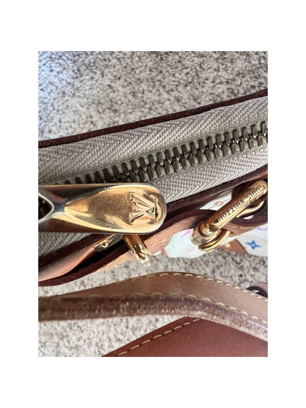 Louis Vuitton White Murakami Shoulder Bag White Brown - Picture 7 of 8